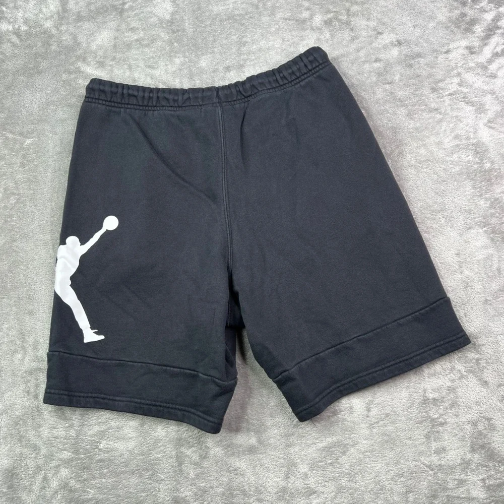 Jordan Jumpman Fleece Shorts Mens Small Black Solid Logo Drawstring Pockets 7